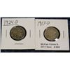 Image 1 : 650. 1917 D AG & 24 D G-4 Buffalo Nickels.