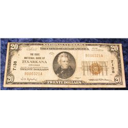 657. Series 1929 $20 "The State National Bank of Texarkana