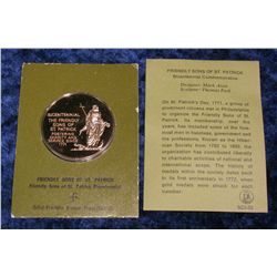 662. Proof Bronze Medal "Friendly Sons of St. Patrick
