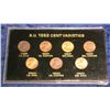 784. Seven-piece 1982 Lincoln Cent Variety Set in holder.