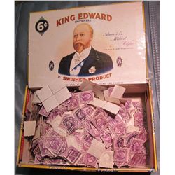 820. Cigar Box 100's #720 3c Washington Stamps. Used.