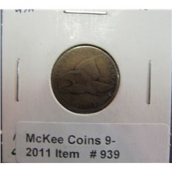 939. 1857 U.S. Flying Eagle Cent. VG-8.
