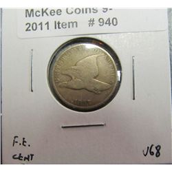 940. 1857 U.S. Flying Eagle Cent. VG-8.