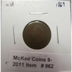 962. 1869 U.S. Indian Head Cent. G-4.