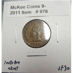 976. 1883 U.S. Indian Head Cent. VF 30.