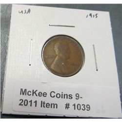 1039. 1915 P Lincoln Cent. G-6.