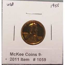 1059. 1955 P Lincoln Cent. Proof 67.