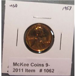 1062. 1957 P Lincoln Cent. Proof 69.