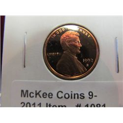 1081. 1992 S Lincoln Cent. Cameo Proof 69.