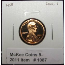 1087. 2002 S Lincoln Cent. Cameo Proof 69.