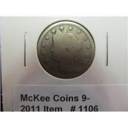 1106. 1883 With Cents Liberty Nickel. G-4.