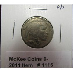 1115. 1938 D/S Buffalo Nickel. VG. Obverse scratched.