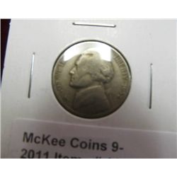 1117. 1938 D Jefferson Nickel. VF 20.