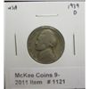Image 1 : 1121. 1939 D Jefferson Nickel. F-12.