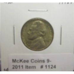 1124. 1943 P Jefferson Nickel. EF 40.