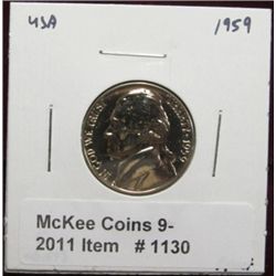 1130. 1959 P Jefferson Nickel. Proof 64.