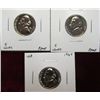 Image 1 : 1134. 1962P, 63P, & 64 P Jefferson Nickels. Proof 65.