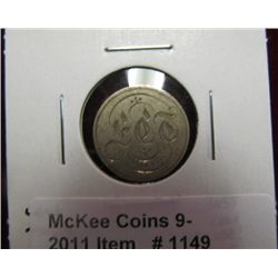 1149. 1855 U.S. Seated Liberty Dime Love Token. "ECT". EF.