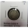 Image 1 : 1154. 1903 O Barber Dime. VG-8.