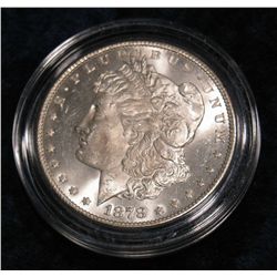 1165. 1878 S Morgan Dollar. MS 63. Reverse is Prooflike.