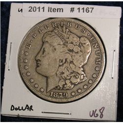 1167. 1879 CC Morgan Dollar. VG-8.