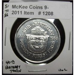 1208. 1944-1984 40th Birthday Smokey the Bear Medal.