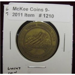 1210. Grand Teton National Park Lucky Coin. Brass.