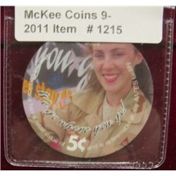 1215. 2004 "AAFES" 5c Plastic token-issued for GI stationed Overseas.