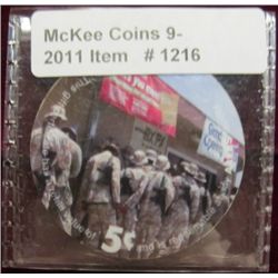 1216. 2004 "AAFES" 5c Plastic token-issued for GI stationed Overseas.