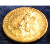 1346. 1945 Mexico Gold 2 Peso. AU 50..0482 ozs. Gold.