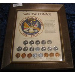 1362. Framed Set "Wartime Coinage". Includes 11 pc.
