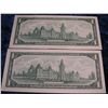 Image 2 : 1399. (2) Series 1867-1967 Bank of Canada $1 Notes. CU.