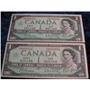 Image 1 : 1400. (2) Series 1867-1967 Bank of Canada $1 Notes. CU.