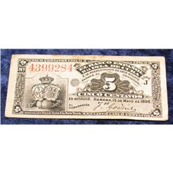 1401. May 15, 1896 Spanish Bank of the Island of Cuba