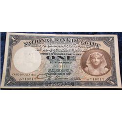 1404. July 9, 1941 National Bank of Egypt One Pound.