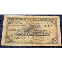 1405. July 2, 1941 National Bank of Egypt Twenty-Five Piastres.