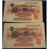 Image 1 : 1407. (2) August 12, 1914 Germany 2 Mark Notes. EF-AU.