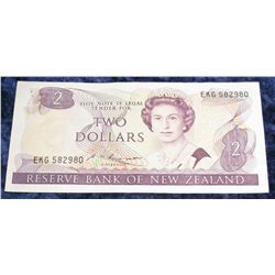 1411. Reserve Bank of New Zealand $2 Banknote. CU.