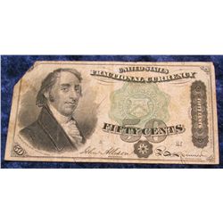 1412. July 24th, 1866 Fifty Cent Fractional Bank Note.