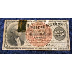 1414. March 3RD, 1863 25c U.S. Fractional Currency. AG.