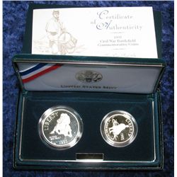 1420. 1995 Civil War Battlefield Commemorative Coin Set. Proof.