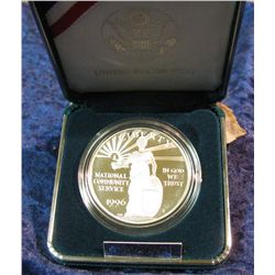 1423. 1996 S National Community Service Commemorative Dollar. Proof.
