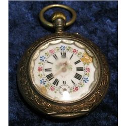 1431. .800 Fine Silver Highly engraved Pocket Watch with