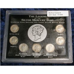 1450. Legend of the Silver Mercury Dime. 7-Coins.