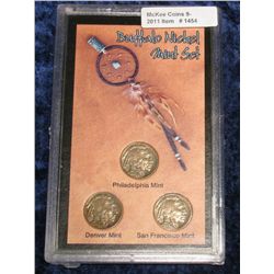 1454. P,D & S Buffalo Nickel Mint Mark Set.