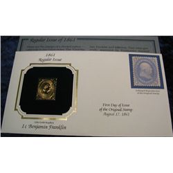 1469. 1861 1c Franklin 22K Gold Stamped Cover.