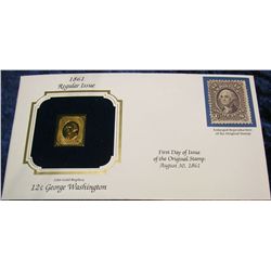 1470. 1861 12c Washington 22K Gold Stamped Cover.
