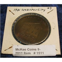 1511. 1981 Webster City, Iowa #9 Bronze Medal