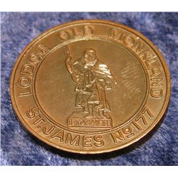 1521. Coatbridge Scotland Masonic Penny. EF