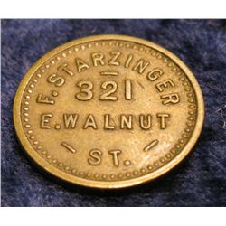 1524. S. StTrade.arzinger, Des Moines, Iowa. 5c in Trade